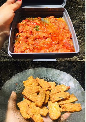 Foto resep Tempe goreng + sambal terasi