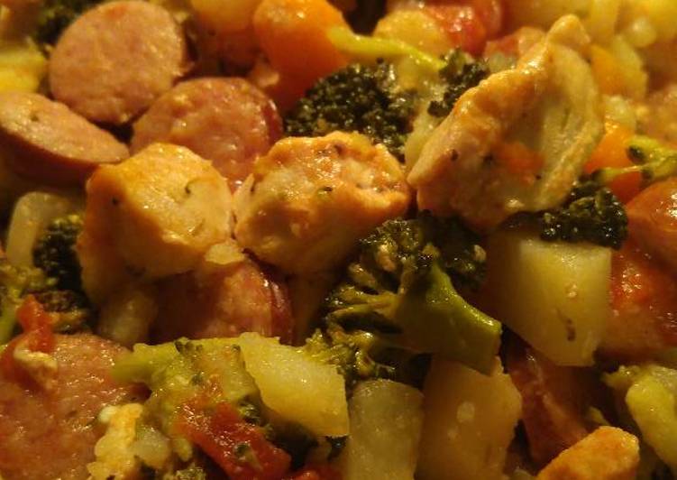Steps to Make Ultimate Chicken &amp; Veggies One Pan
