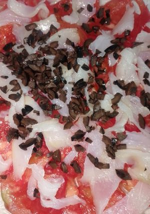 Foto principal de Carpaccio de Tomate Rosa y Bacalao Ahumado. Mambo Touch