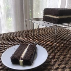 A picture of Orange Brownie with Mascarpone Cream.