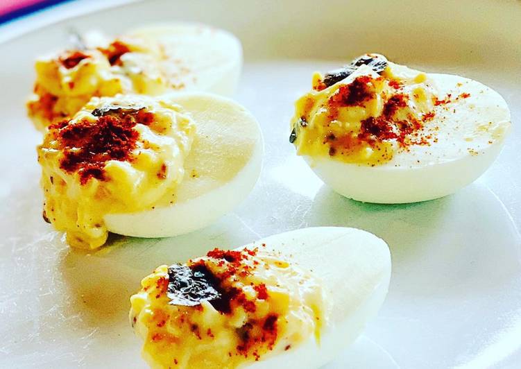 Steps to Prepare Super Quick Homemade Devilled eggs with Nori