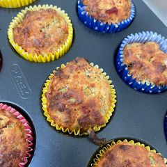 A picture of Sweet potato and red pepper muffins.
