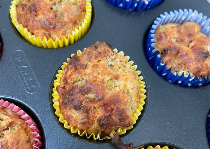 Sweet potato and red pepper muffins