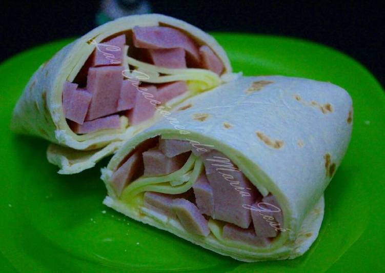 Wrap jamón y queso Receta de Las Creaciones de María José Cookpad