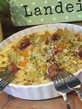 Überbackene Frischkäse-Maultaschen „Allgäuer Art“