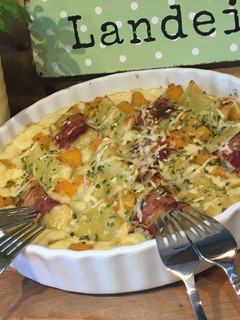 Überbackene Frischkäse-Maultaschen „Allgäuer Art“ Rezepthauptbild