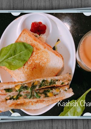 A picture of Spinach Corn Sandwich 🥪.
