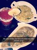 Broccoli rice and fish Pp soup