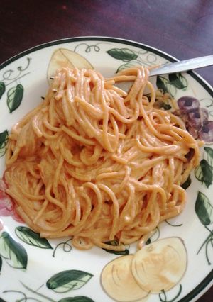 Una foto de Espagueti cremosito.😋