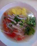 Cá cơm than nấu canh thơm cà