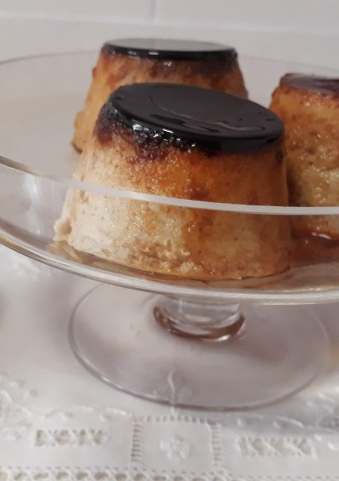 Una foto de Flan de peras