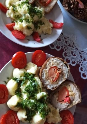 Los caracolas (🐟halfilé morzsába🥚🧄🧅🥗 forgatva kirántva) krumplipürével recept fotója