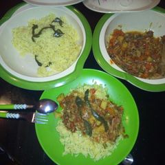 A picture of Curried Rice with White Soup 😋😋.