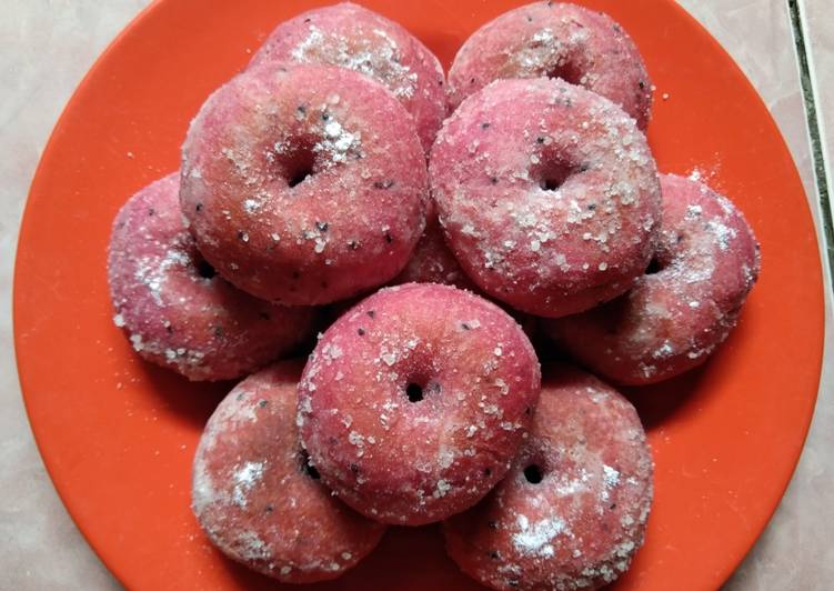 Resep Donat buah naga😋 yang Bikin Ngiler