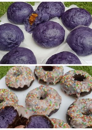 Foto resep Donat Taro dan Bakpao Taro Isi Abon Ayam (2in1)