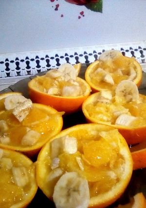 صورة لوصفة سلطة الفواكه بالبرتقال والموز 🍊