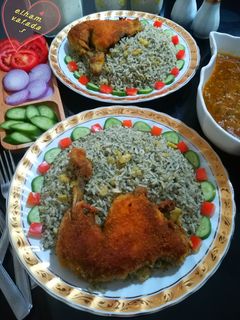 عکسی از دستور پلوشوشتری، مرغ سوخاری الهام پز