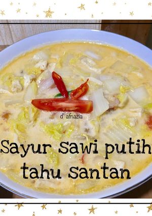 Foto resep Sayur Sawi Putih Tahu Santan