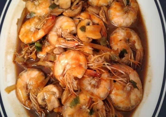 Masak Udang Jamur Saus Tiram - Alfredrkc