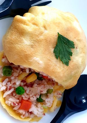 Foto resep OMURICE CORNET (Omelette Rice Cornet)