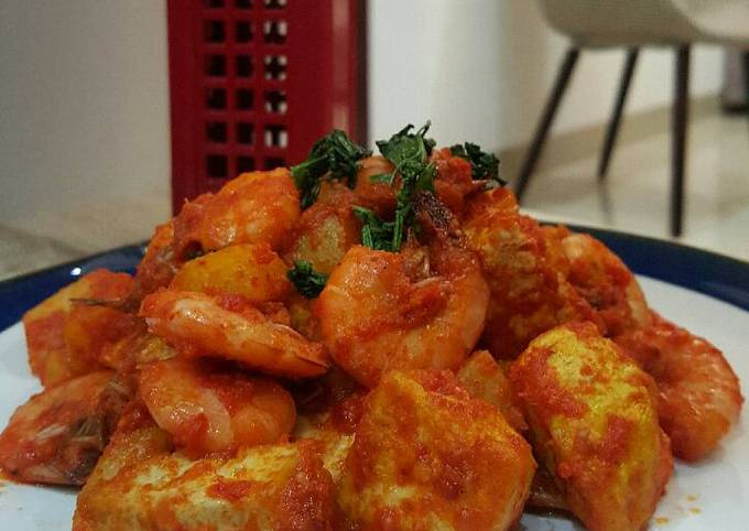 Balado Udang Tahu Kentang