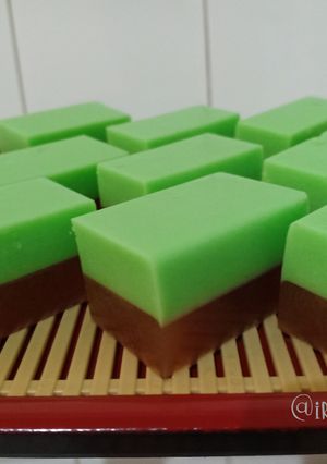 Foto resep Puding tape ketan hijau lapis gula merah