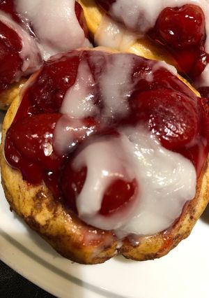 A picture of Cherry Cinnamon Roll Hand Pies.