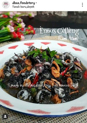Foto resep Ennos Celleng Sumenep (Cumi Hitam) by Ellisa @dbas.foodstory