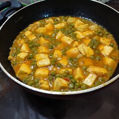 Aloo matar paneer A picture of Aloo matar paneer.