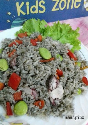 Foto resep Nasi goreng Cumi hitam Pedas