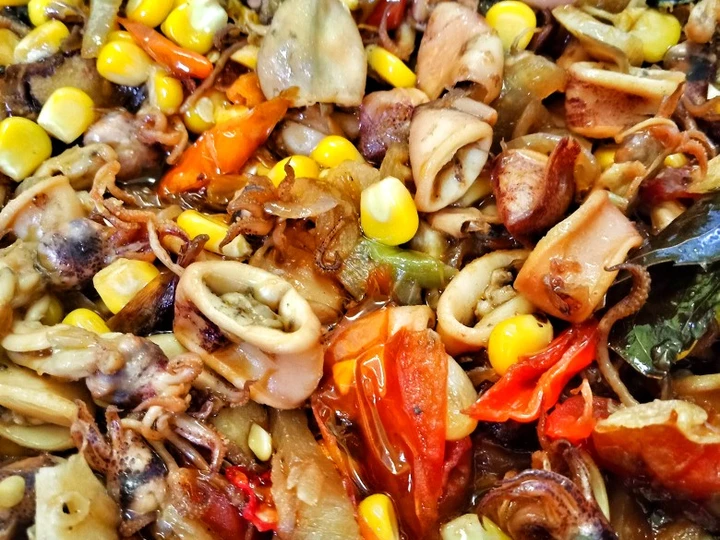 Langkah Mudah untuk Membuat Resep  Cumi asin jagung manis yang Lezat, Bikin Ketagihan