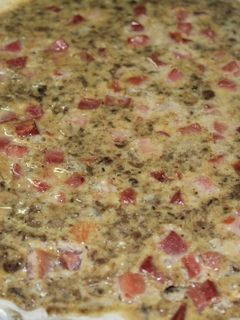 Una foto de Quiche de morcillas con jamón ibérico