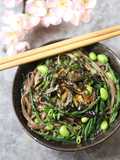 Sweet and Salty Soba and Samphire Asian Style Noodles Salad 🥗