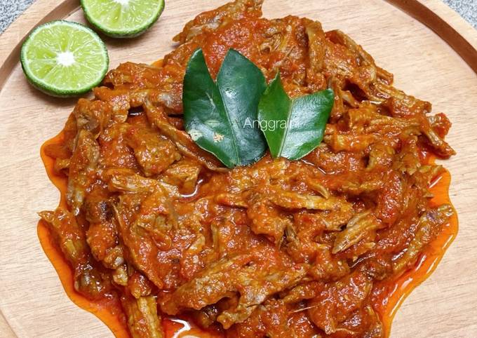 3. BISERE (daging suir sambal ala bali)