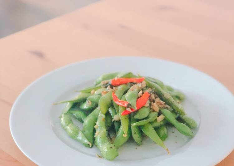 Simple Way to Prepare Speedy Edamame garlic chili by izakaya 4m1