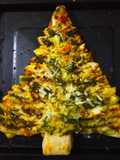 Stuffed spinach and cheese Xmas bread