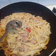 A picture of Japan Style Miso Creamy Pasta.