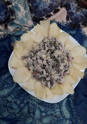 عکسی از دستور سالاد مرغ و قارچ