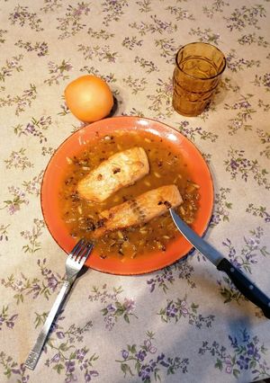 Una foto de Salmón a la naranja