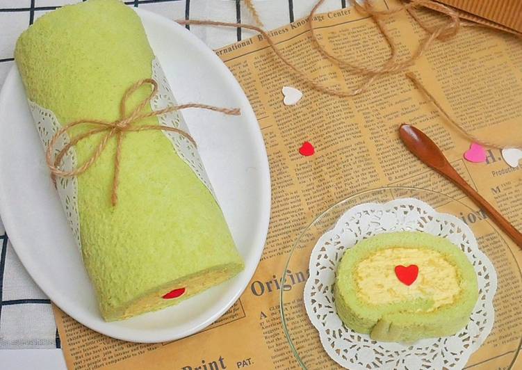 Pandan Roll Cake / Bolu Gulung Pandan