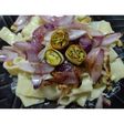 Pasta pappardelle con cebolla, ajo y puerro