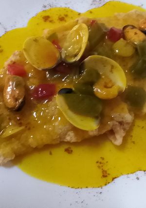 Una foto de Lenguado en salsa de Marisco