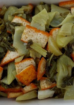 Foto resep Tumis sayur asin tahu orange