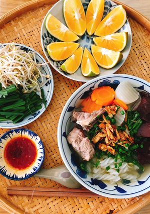 Hình của món Nui nấu sườn non.