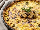 كيش بالفطر الطازج و الكراث