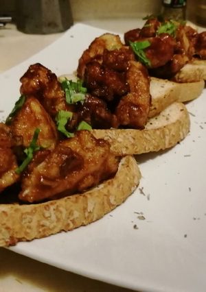Una foto de Pechugas a la bbq para compartir