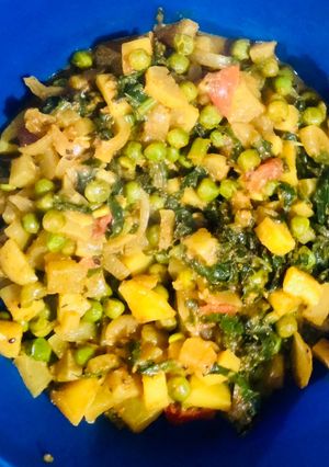 A picture of Mooli-Aloo-Matar.
