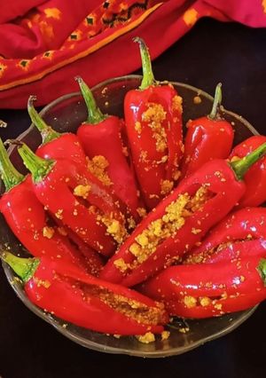 A picture of Instant Red Chilli Pickle with Jaggery-Hot and sweet.