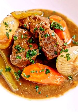 Foto di Spezzatino con Verdure Stufate in Salsa di Guinness