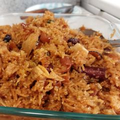 A picture of Gurwalay chawal (jaggery rice).